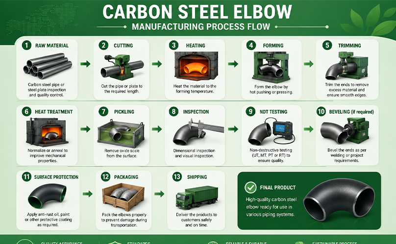Proceso de fabricación de codos de acero al carbono